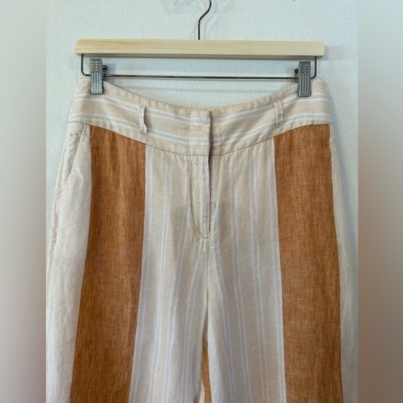 Anthropologie White and Tan Wide Leg Pants - Picture 5 of 12